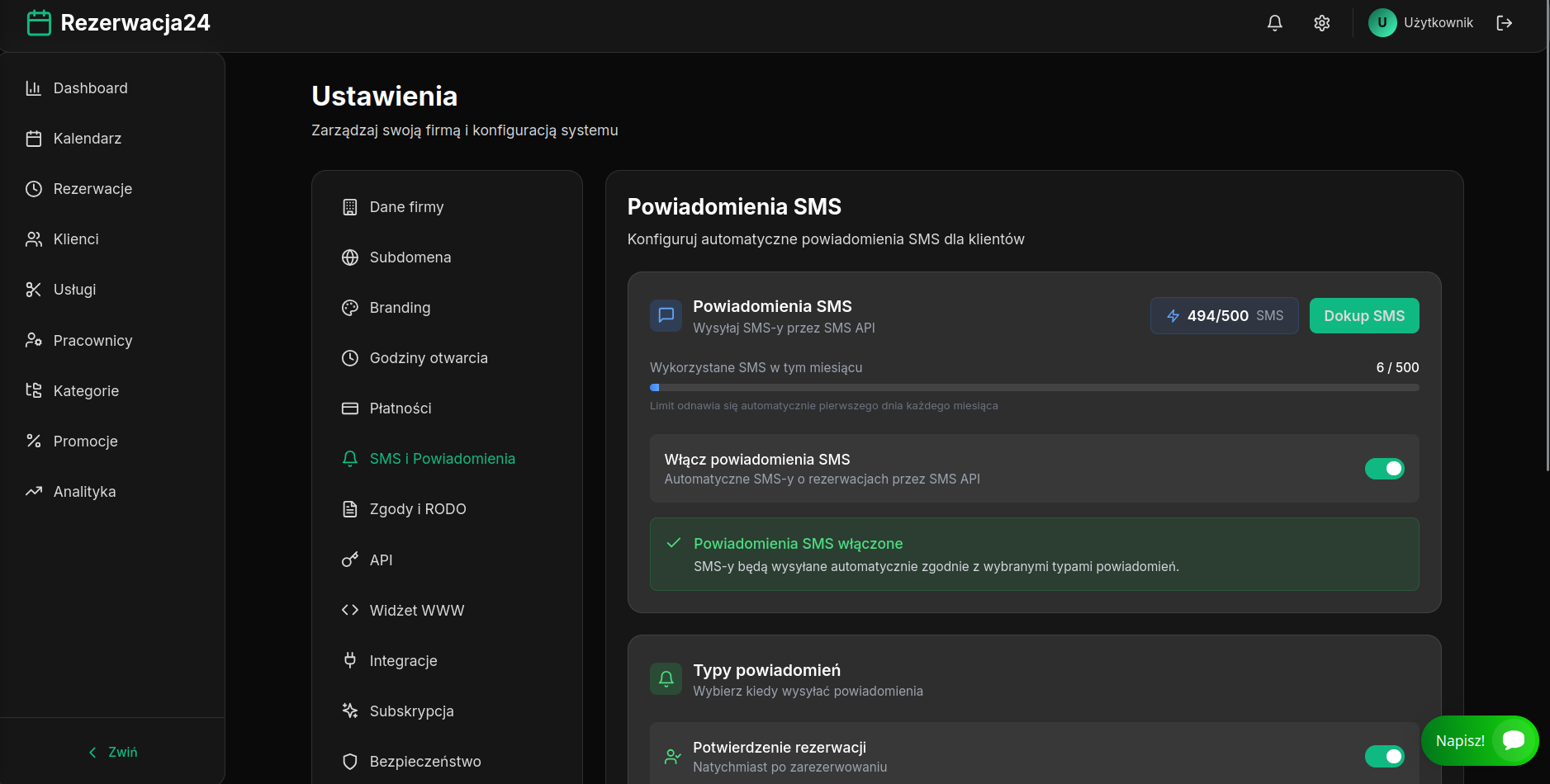 Powiadomienia SMS - Screenshot