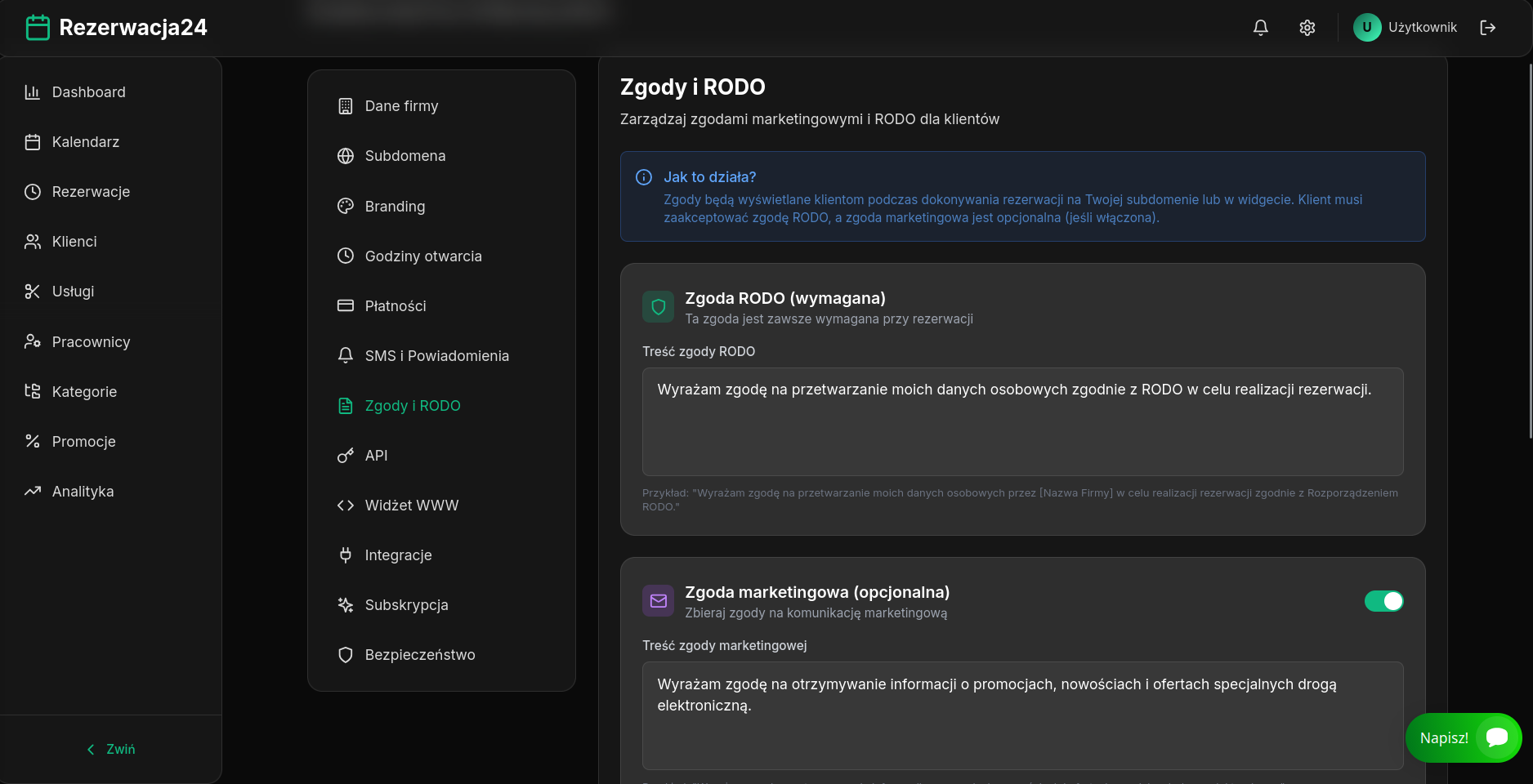 RODO i Zgody - Screenshot